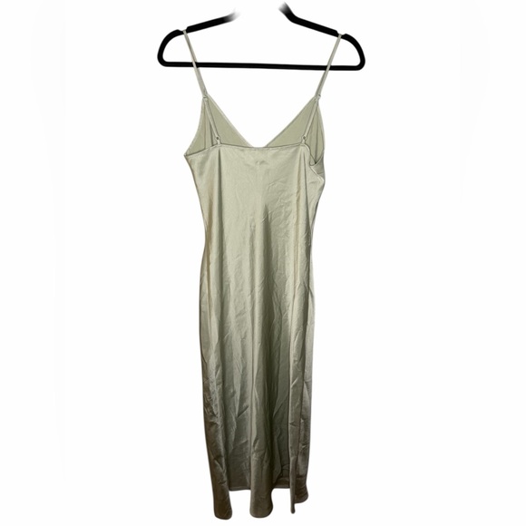 Aritzia Wilfred Only Satin Slip Dress in Pastel Sage Green - Picture 3 of 4